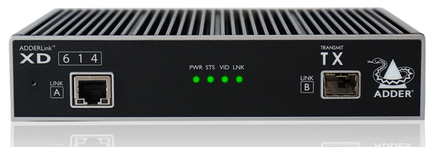 DP 1080p Dual- or Quad-Head (MST), USB2.0 (HID) and Audio KVM-Extender, ADDERLink XD614